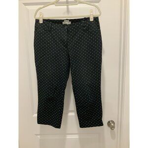 Talbots Pant Cropped Size 12 Petite Women’s Signature Polka Dot Black